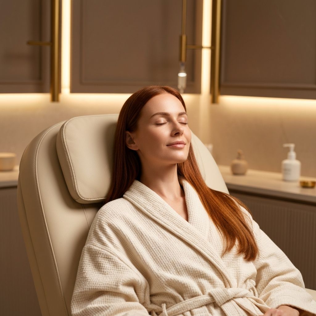 Client relaxing during a longevity treatment